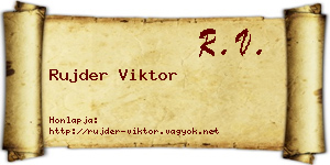 Rujder Viktor névjegykártya